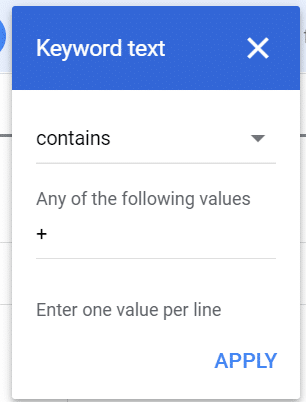 Keyword search screen grab