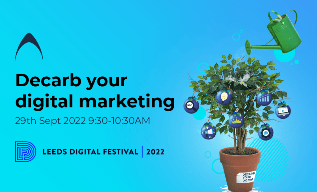 Decarb your digital marketing Leeds Digital Festival banner