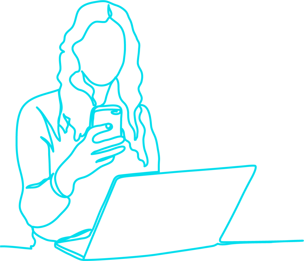 Person using devices illustration